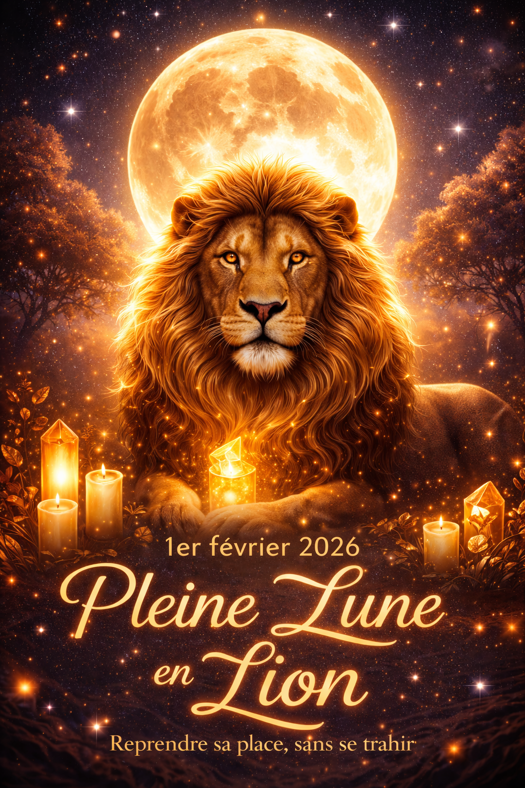 Pleine Lune du 1er février 2026 — Lune des Neiges en Lion
