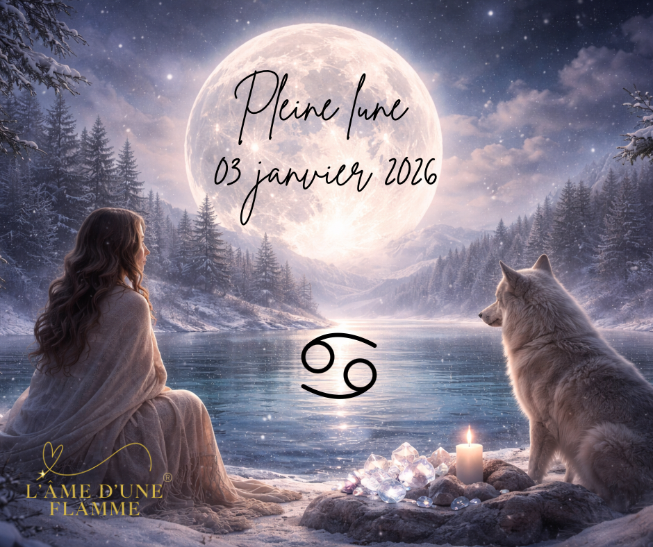 Pleine Lune janvier 2026 en Cancer : énergies, amour, pro, flammes jumelles & rituel