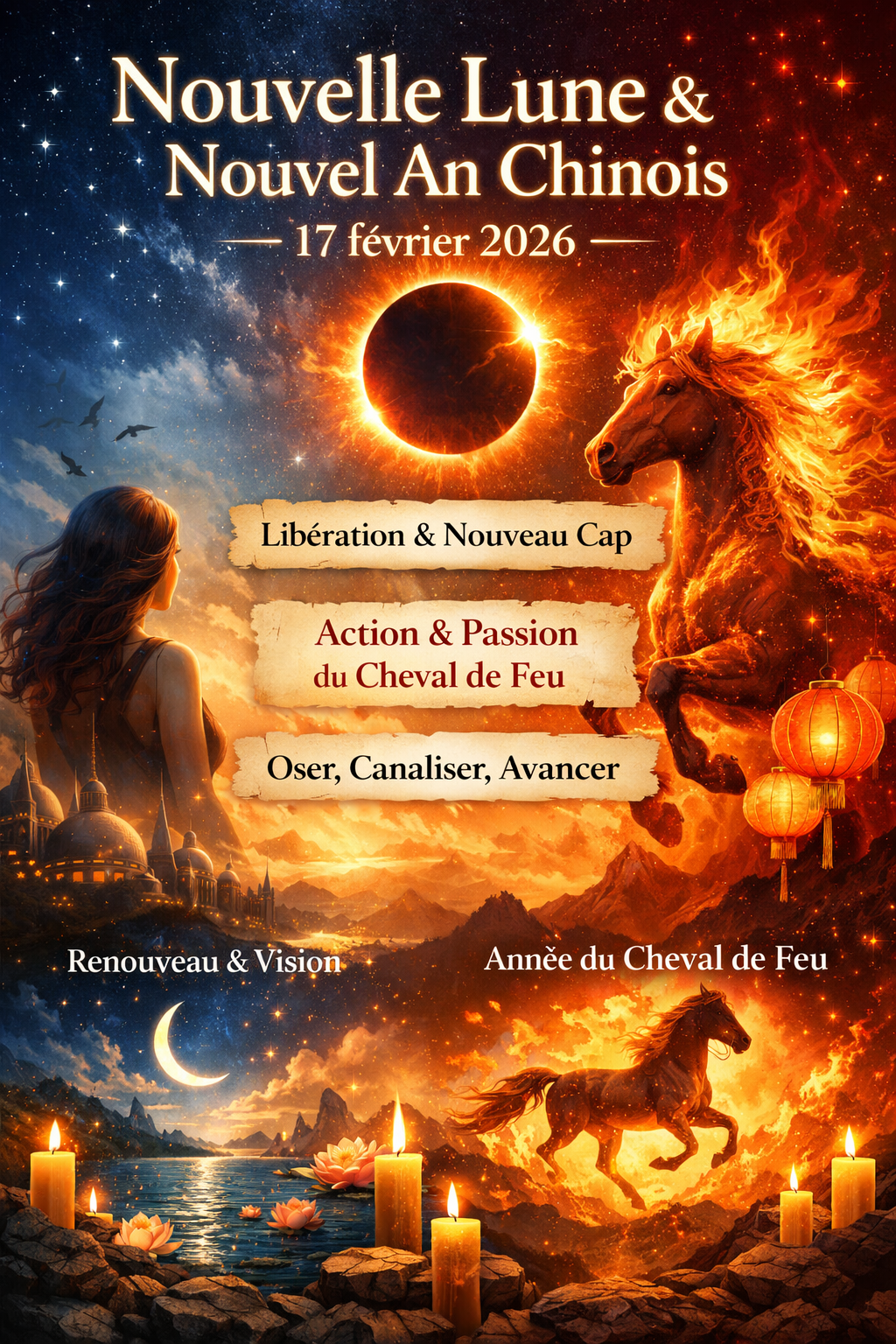 Nouvelle Lune du 17 février 2026 en Verseau & Nouvel An&nbsp;chinois