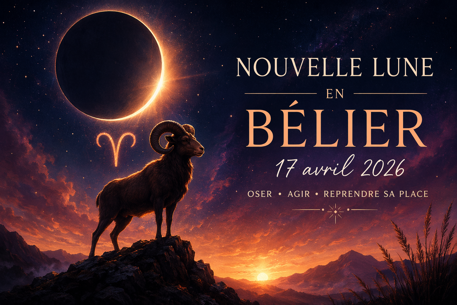 Nouvelle Lune en Bélier du 17 avril 2026 : oser renaître, agir et reprendre sa place