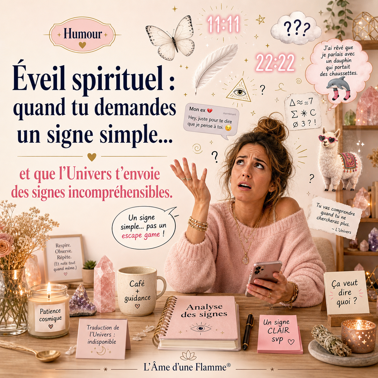 Éveil spirituel : quand tu demandes un signe simple… et que l’Univers t’envoie un rébus cosmique